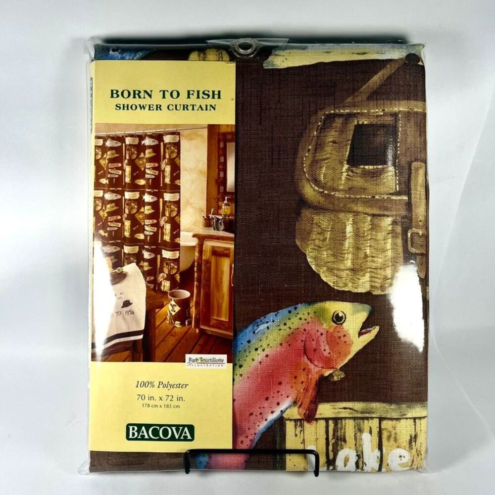 Bacova - Born to Fish - Shower curtain